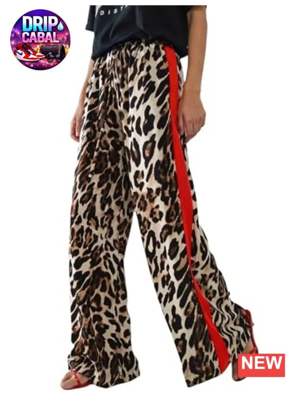 Stretchable Wide Leg Palazzo Pants with Pockets - Abstract Print Lounge